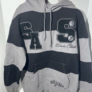 San Antonio Spurs Black and Gray Hoodie